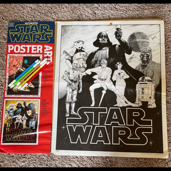 Original 1977 Star Wars coloring poster from Craft Master. - Picture 1 of 8